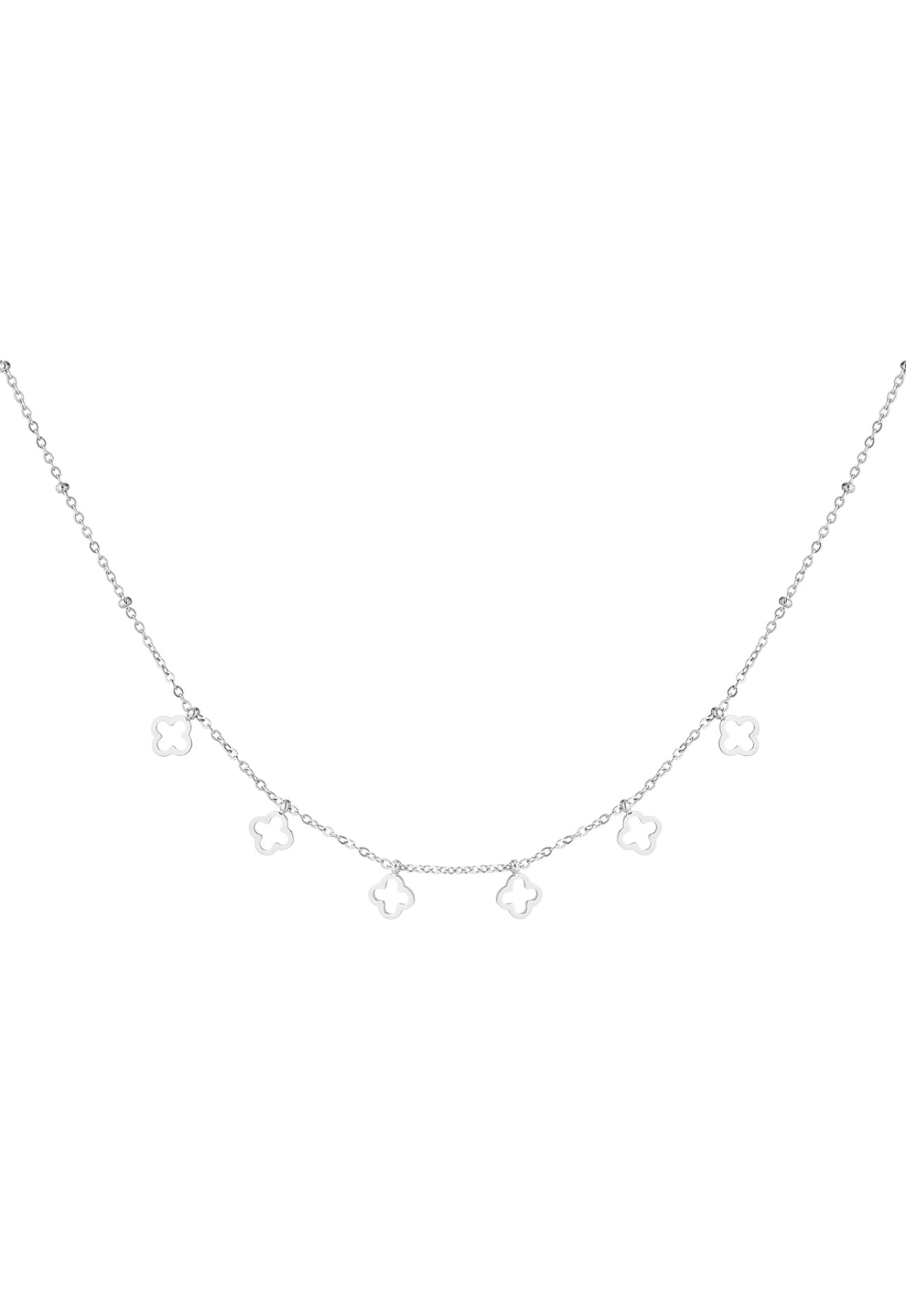 Collana quadrifogli silver